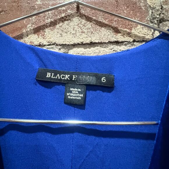 Black Halo Abina Blue Velvet Wrap Dress Size 6 - Picture 7 of 9
